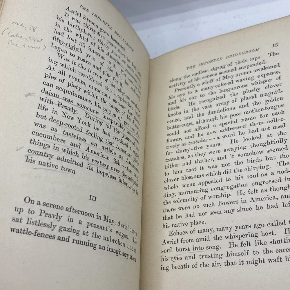 1898 The Imported Bridegroom ‎ & Other Stories By Abraham Cahan